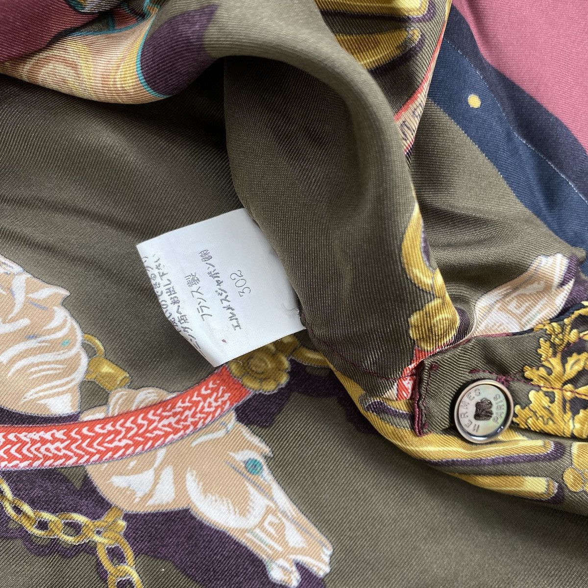 Hermes 90s Arcive Hermes Paris Equestrian Scarf Graphic Silk Shirt Size US L / EU 52-54 / 3 - 15 Thumbnail