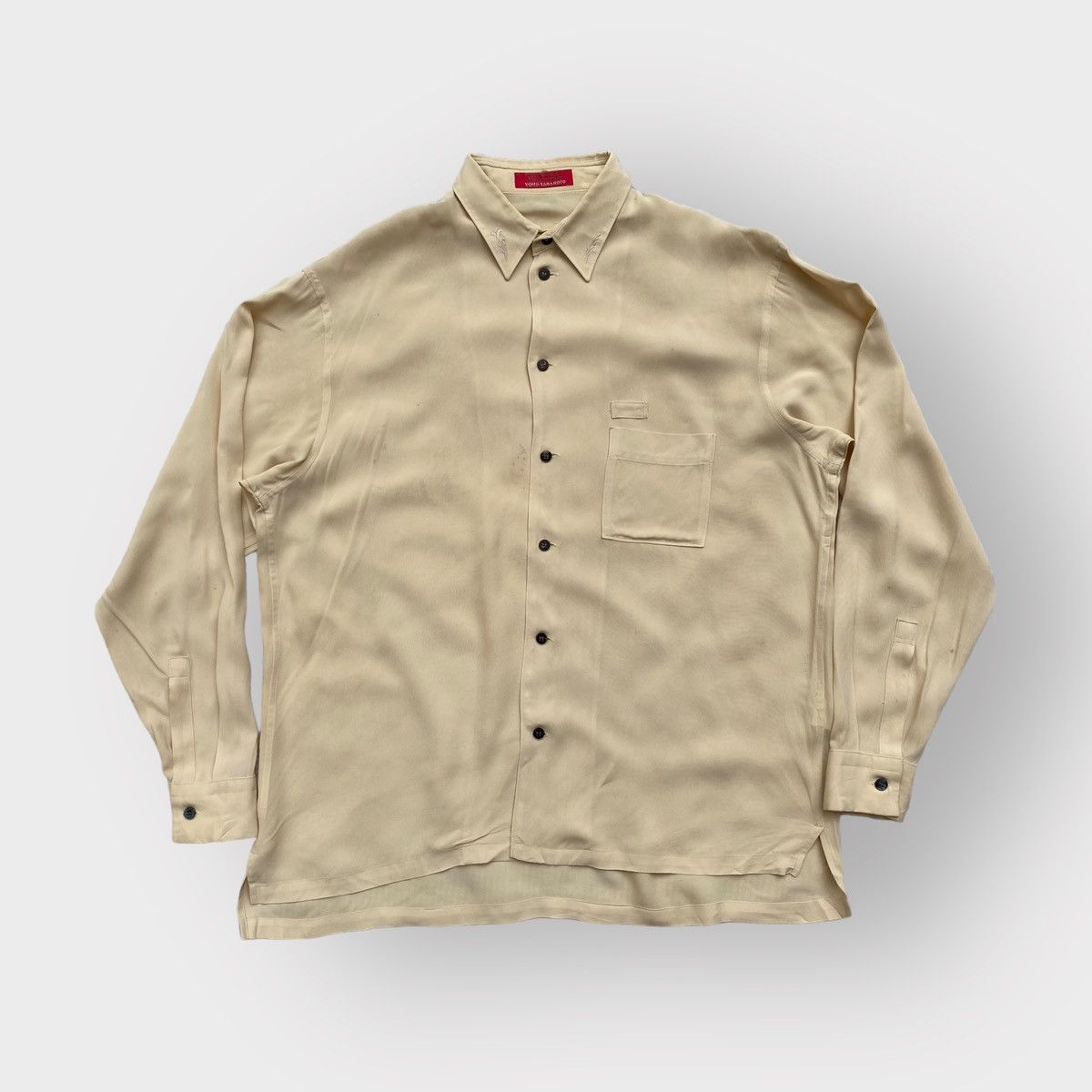 Yohji Yamamoto Y’s Shirt For Men Embroidered Collar Oversized Rayon Shirt Size US M / EU 48-50 / 2 - 3 Thumbnail