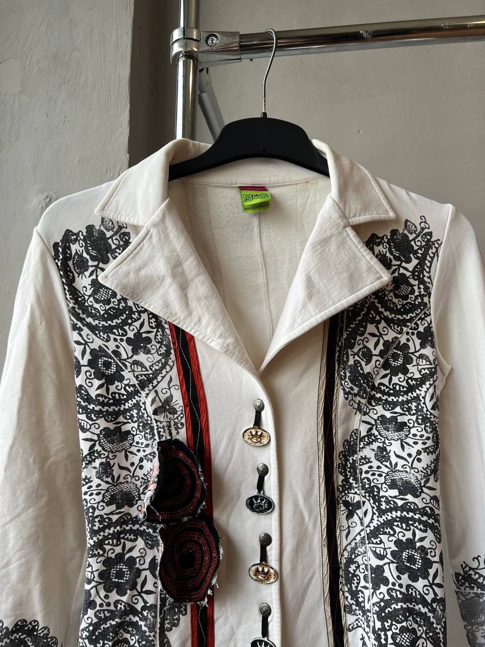 Designer SAVE THE QUEEN ARTISTIC LACE INSPIRED RARE WOMAN BLAZER L Size L / US 10 / IT 46 - 3 Thumbnail