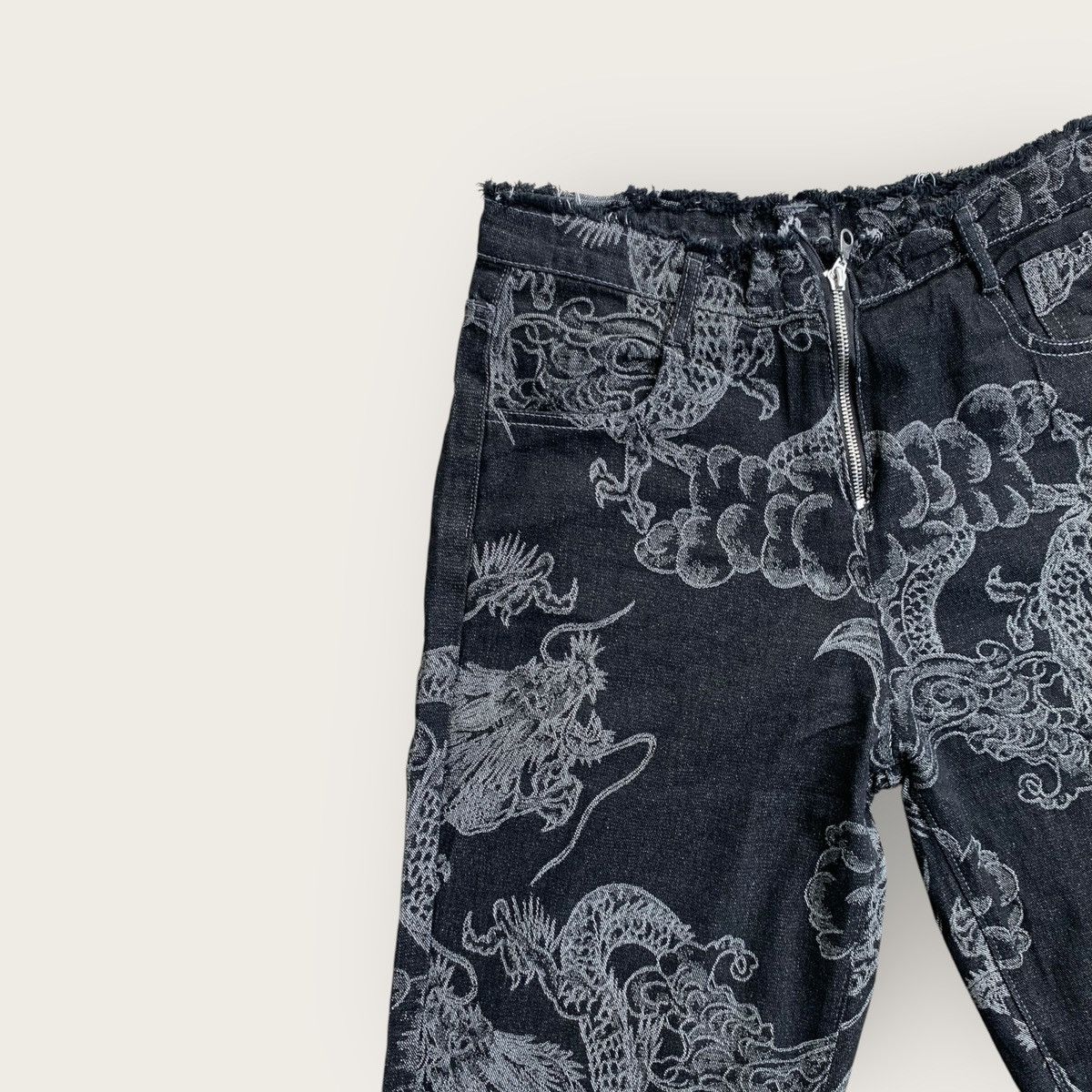 Japanese Brand Flare Jeans Dragon Full Print Size US 30 / EU 46 - 2 Thumbnail