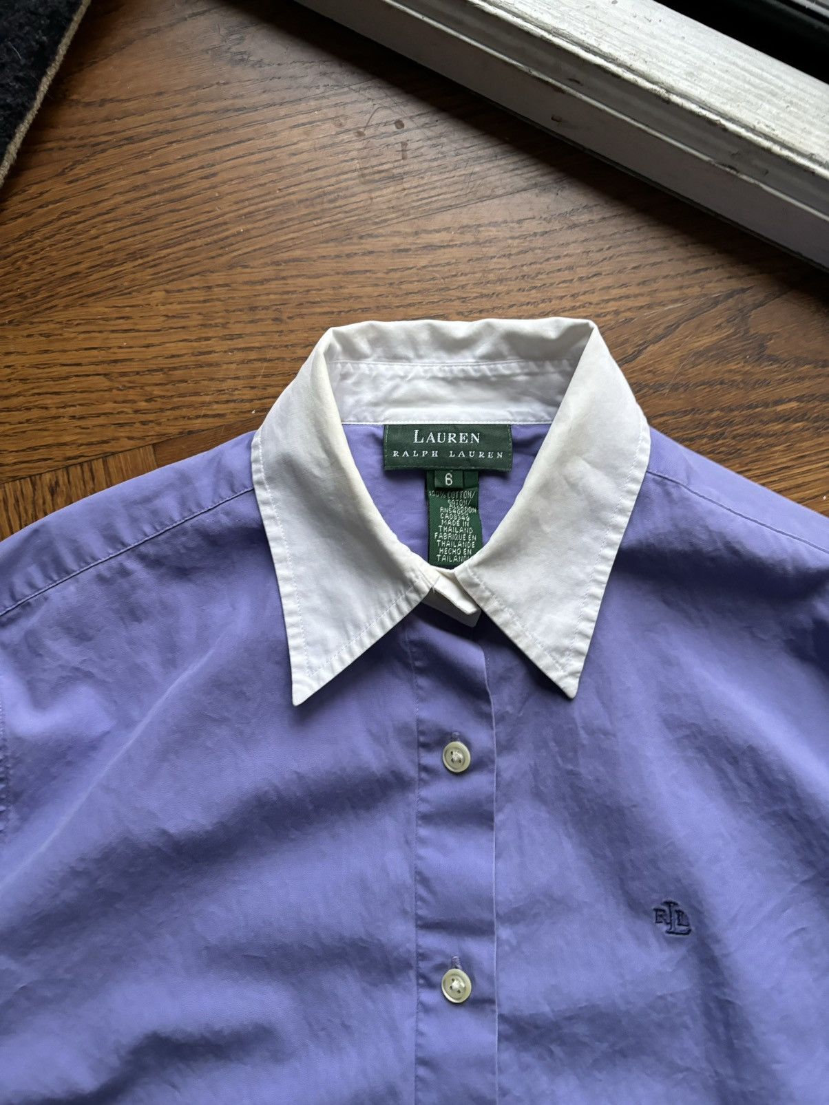 Lauren Ralph Lauren × Polo Ralph Lauren × Ralph Lauren Y2K Ralph Lauren Button Up 2000s Two Tone Dress Shirt Posh Size US XS / EU 42 / 0 - 5 Thumbnail