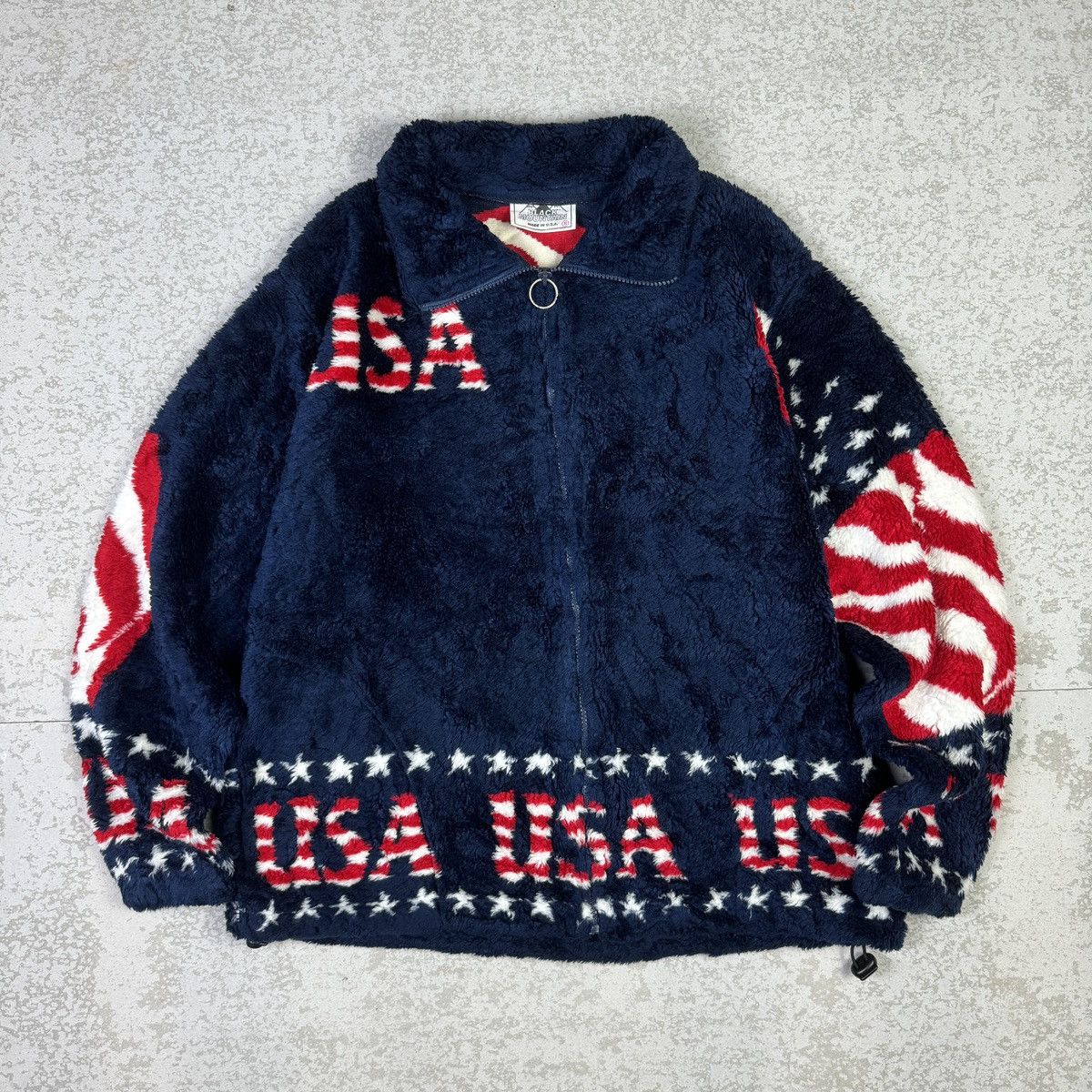 Japanese Brand 💥Black Mountain USA Flag Matted Fleece Nice Jacket Size US S / EU 44-46 / 1 - 1 Thumbnail