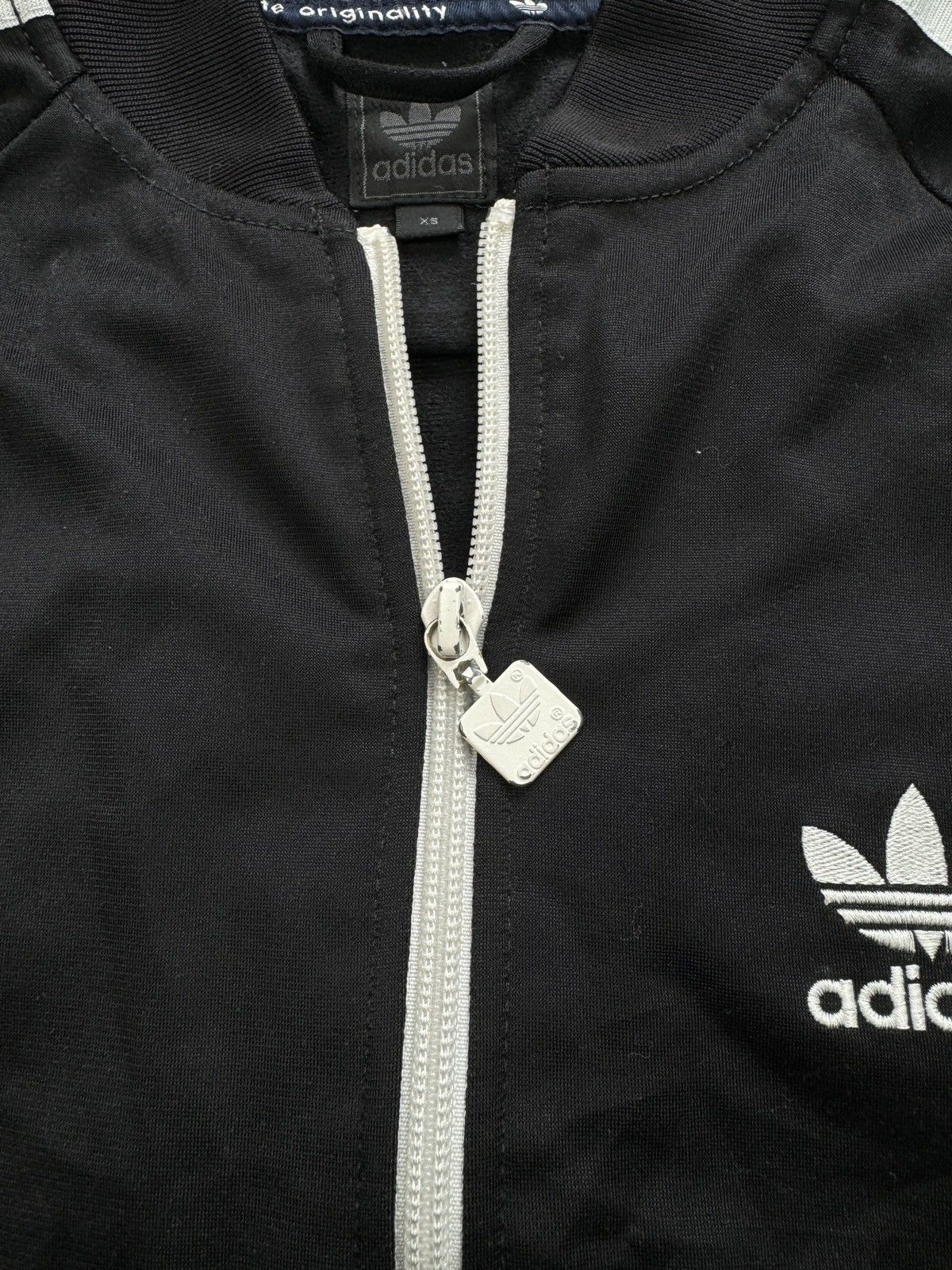 Adidas × Vintage Adidas 3 Stripes Vintage zip black logo boxy rap skate y2k Size US XS / EU 42 / 0 - 3 Thumbnail