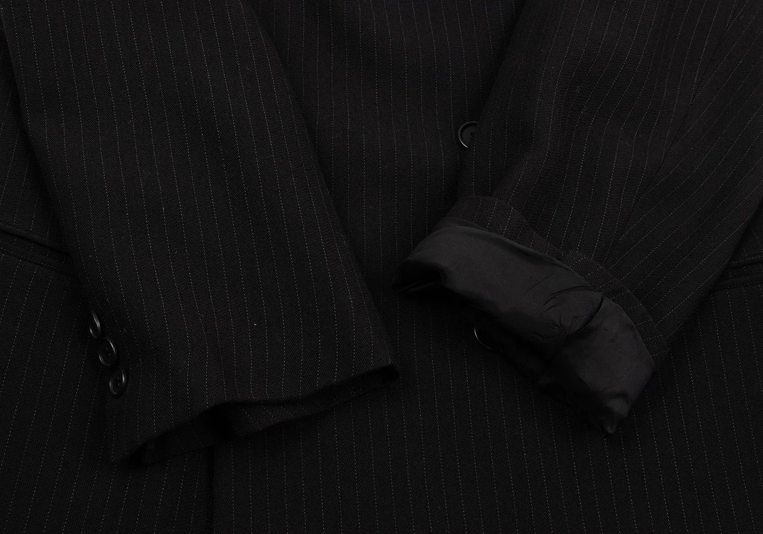 Emporio Armani Pinstripe Wool Double Jacket in Dark Navy Size 48 Size US M / EU 48-50 / 2 - 6 Thumbnail