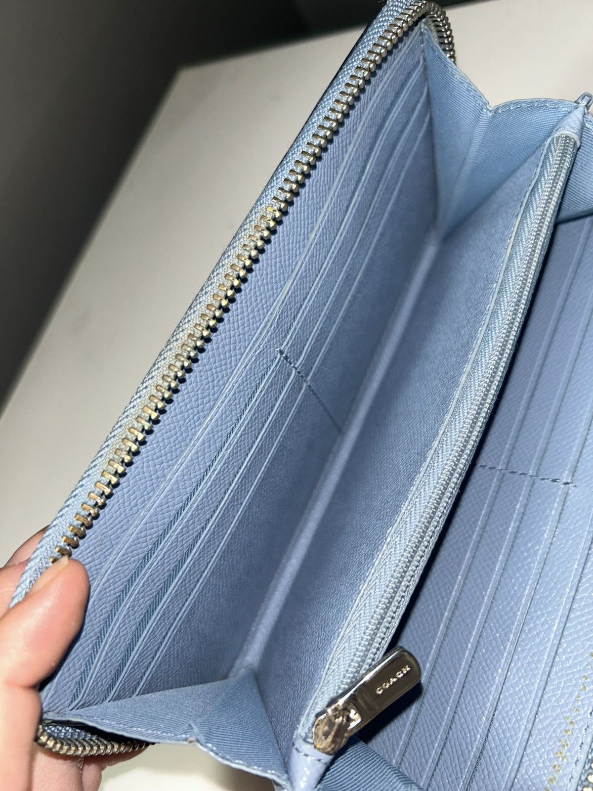 Coach Coach Light Blue Leather Zippy Wallet Size ONE SIZE - 7 Thumbnail