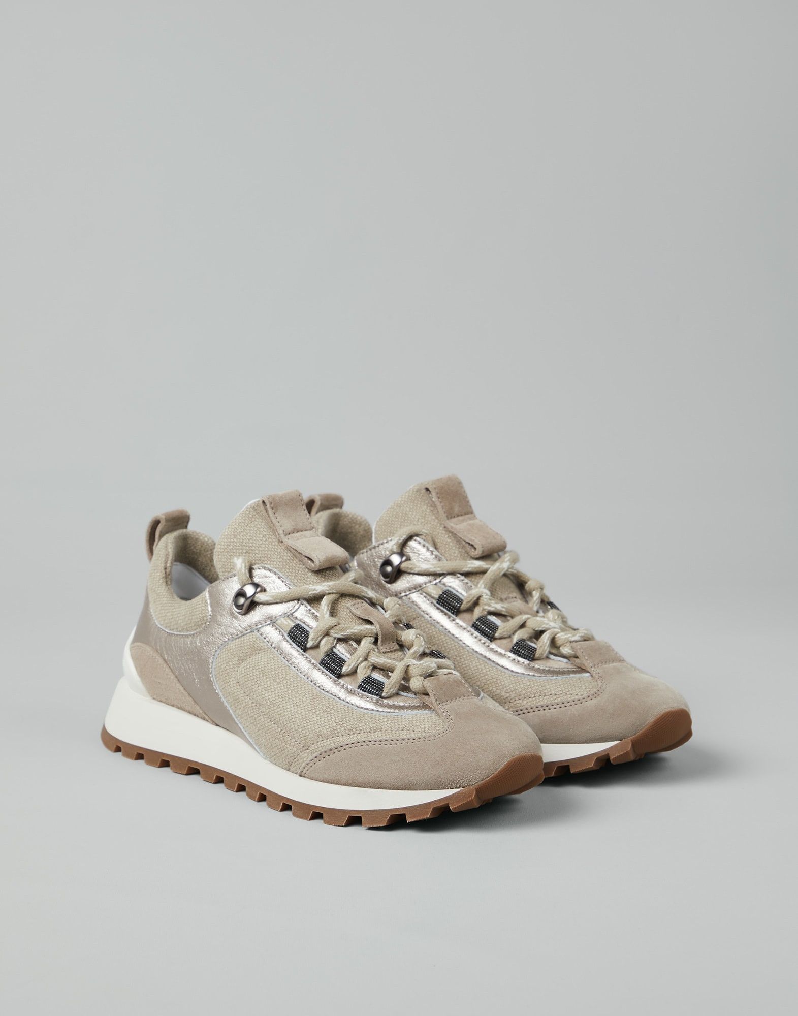 Brunello Cucinelli o1w1db10825 Pair Of Sneakers in Natural Beige Size US 9 / IT 39 - 1 Thumbnail