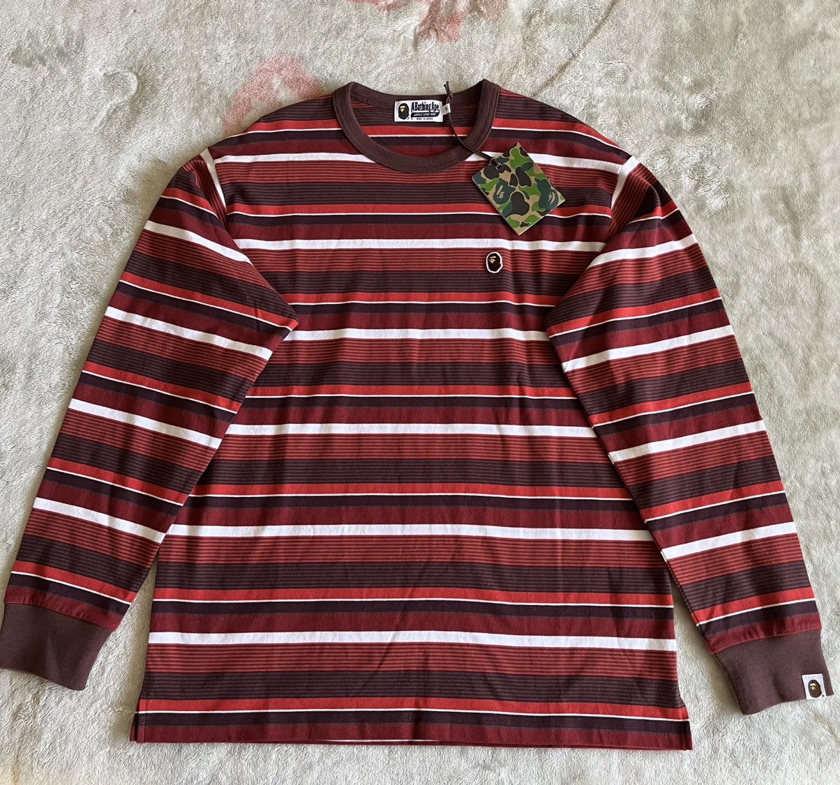 Bape Bape Ape Head One Point Hoop L/S Tee Size US M / EU 48-50 / 2 - 1 Thumbnail