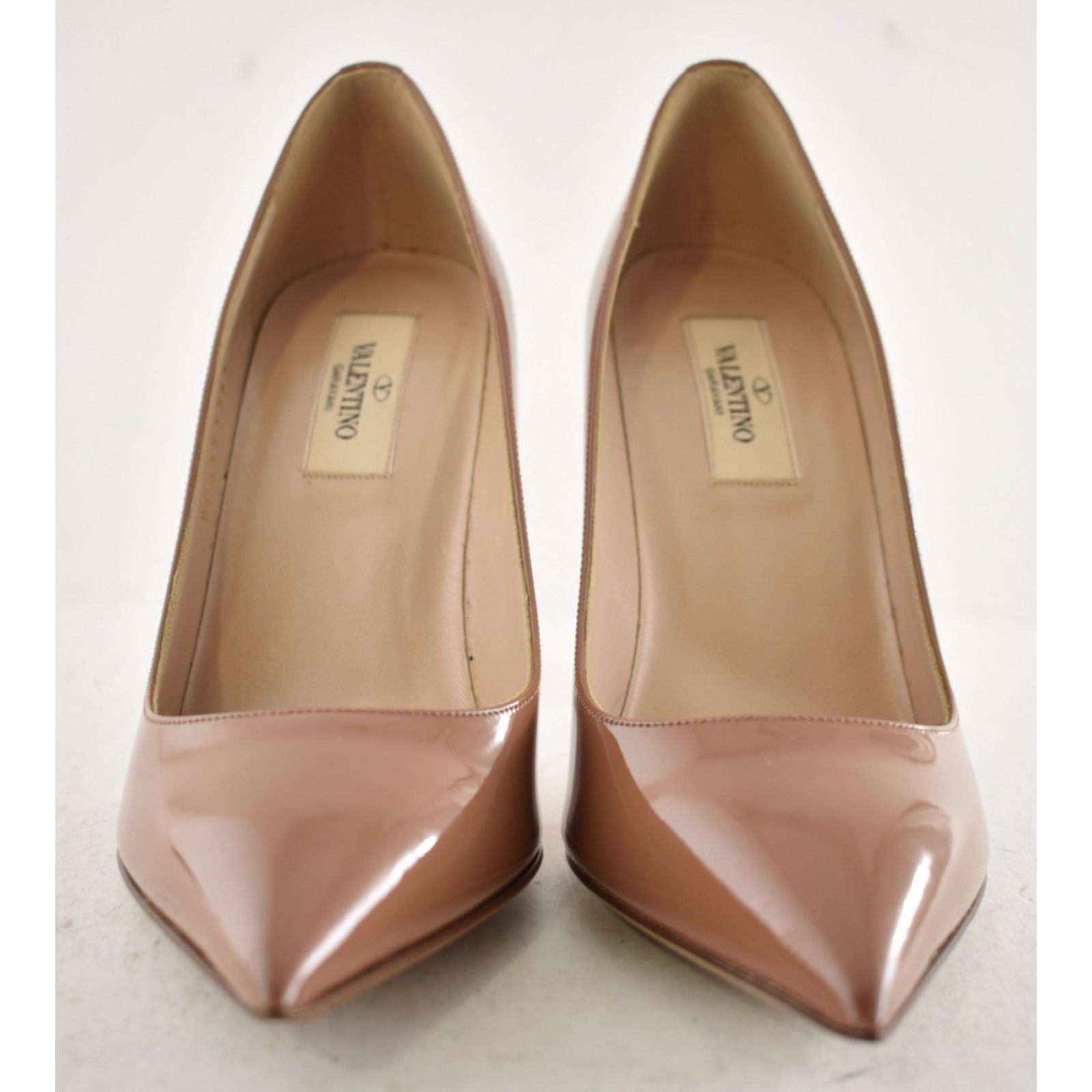 Valentino Valentino Rockstud Dark Nude Beige Patent Leather Size US 6.5 / IT 36.5 - 5 Thumbnail
