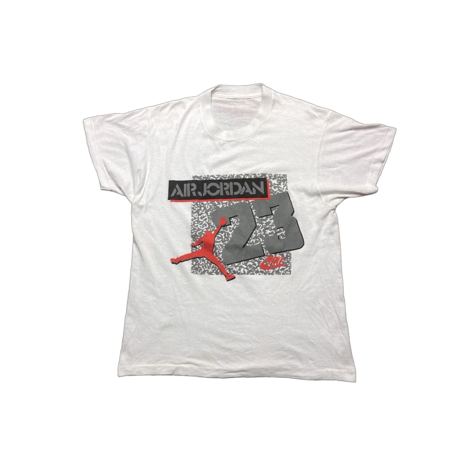 Nike VINTAGE 80s Nike Air Jordan 23 basketball jumpman cement large T-Shirt Men White Size US L / EU 52-54 / 3 - 1 Thumbnail