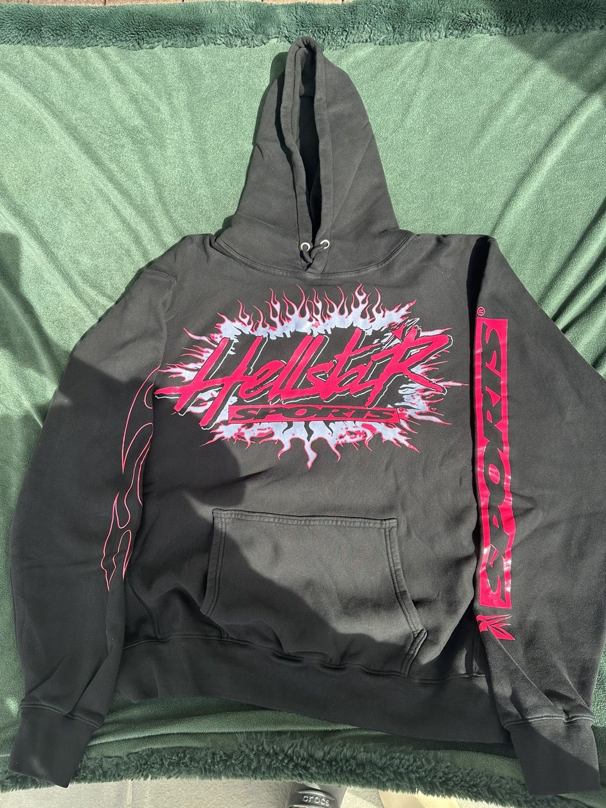 image of Hellstar Sports Future Flame Hoodie in Black, Men's (Size Large)