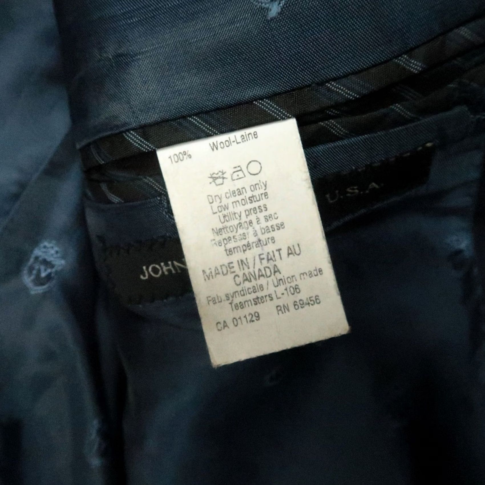 John Varvatos John Varvatos Blazer Mens 42L Blue Pinstripe Wool Lined Sport Coat Jacket Size 42R - 5 Thumbnail