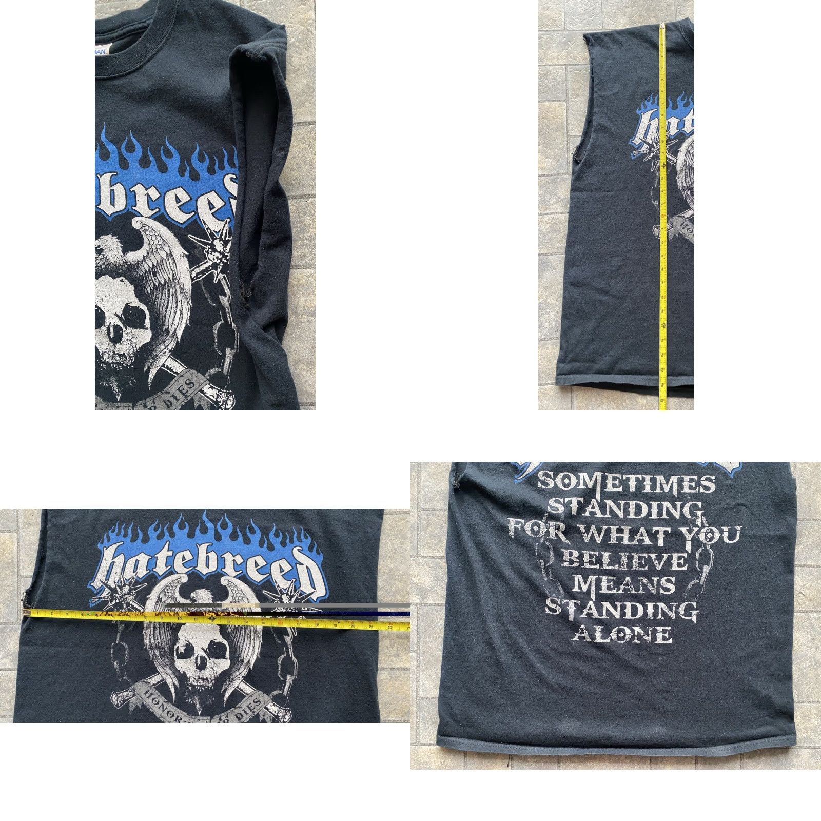 Gildan Hatebreed Honor Never Dies Cut Off Sleeveless T Shirt Black Gildan Men’s XL Band Mens Size US XL / EU 56 / 4 - 8 Thumbnail