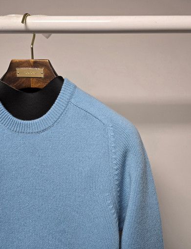 Tom Ford o1sm1stk0824 Cashmere Crewneck Knit Sweater in Sky Blue Size US L / EU 52-54 / 3 - 2 Thumbnail