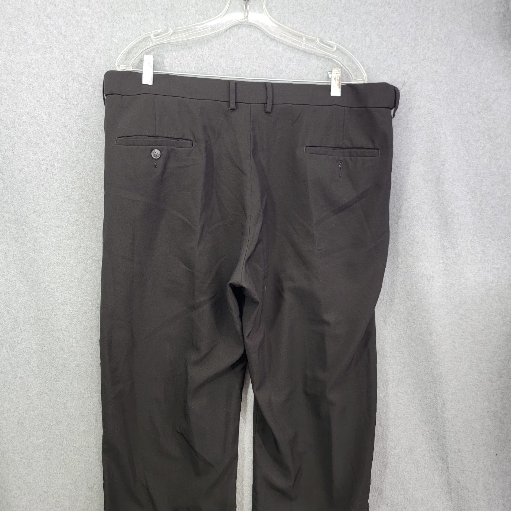 Haggar Haggar Eclo Stria Dress Pants Mens 40x29 Black Flat Front Polyester Dress Pants Men's 40 29 Black Flat Front Polyester Pants Size US 40 / EU 56 - 6 Thumbnail