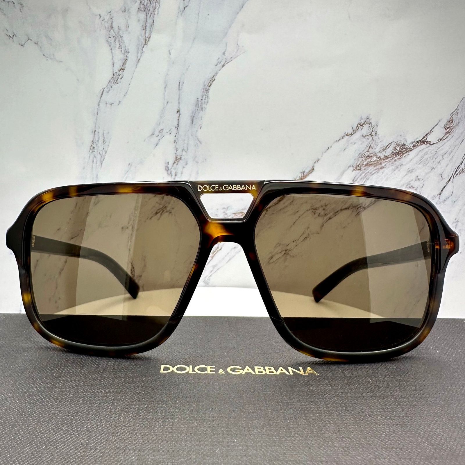 Dolce & Gabbana New Dolce & Gabbana Sunglasses Brown Aviator Pilot Gold Size ONE SIZE - 16 Thumbnail