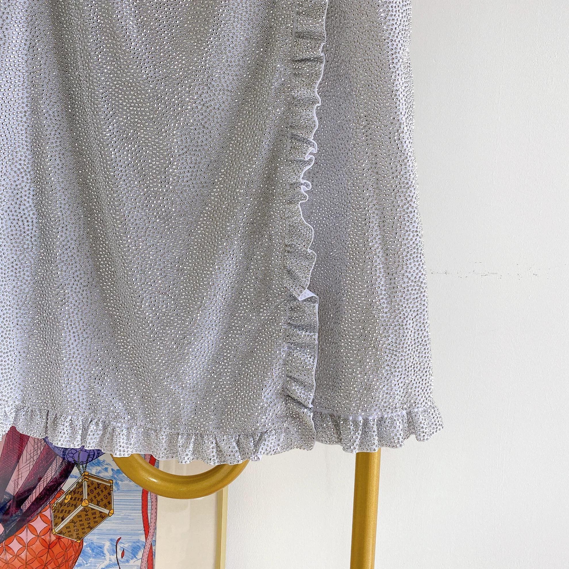 Miu Miu MIU MIU White Paved Crystal Skirt 4466 Size 27" / US 4 / IT 40 - 5 Thumbnail