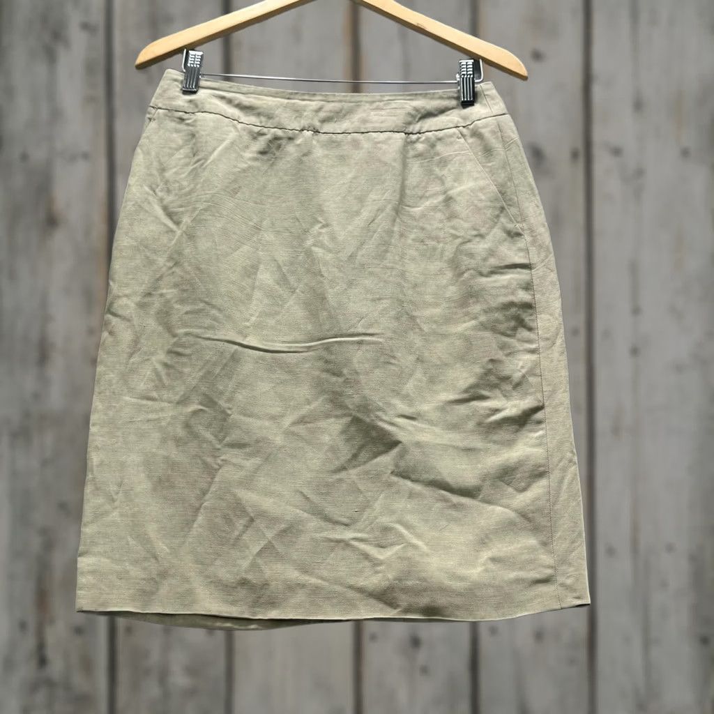 Armani Armani Collezioni Skirt Womens 8 Beige Linen Pencil Knee Length Made In Italy Size 30" / US 8 / IT 44 - 1 Thumbnail