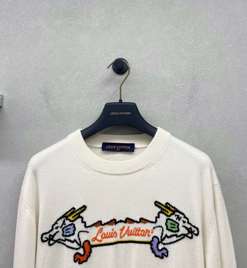 Louis Vuitton Louis Vuitton Nigo2 Co-branded Beige Double Dragon Knit Sw Size US M / EU 48-50 / 2 - 4 Thumbnail