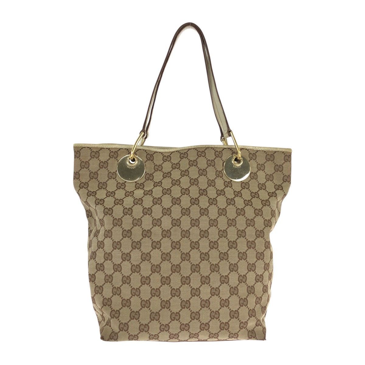 Gucci Gucci GG Canvas Leather 2Way Tote Bag Textile Shoulder Bag 120836 Duty Free For Usa in Beige, Women's
