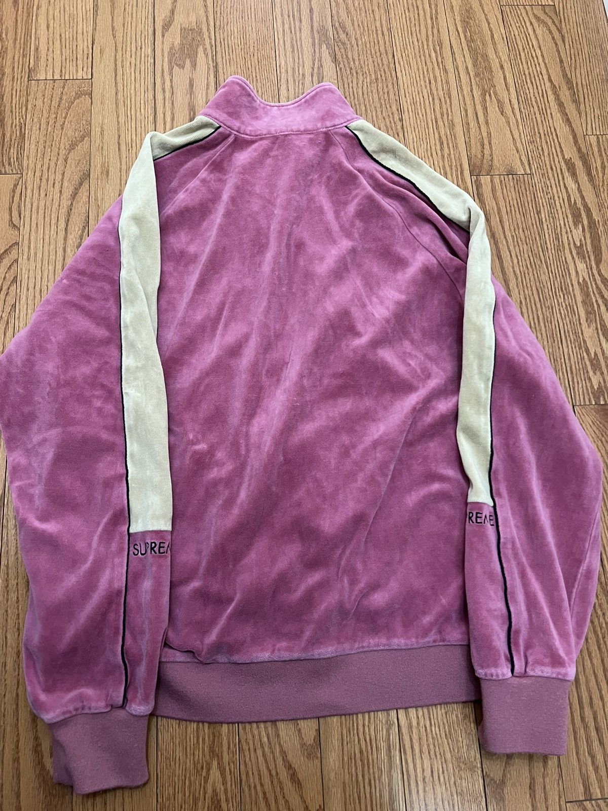 Supreme Supreme Pink Velour Zip Up Size US M / EU 48-50 / 2 - 2 Thumbnail