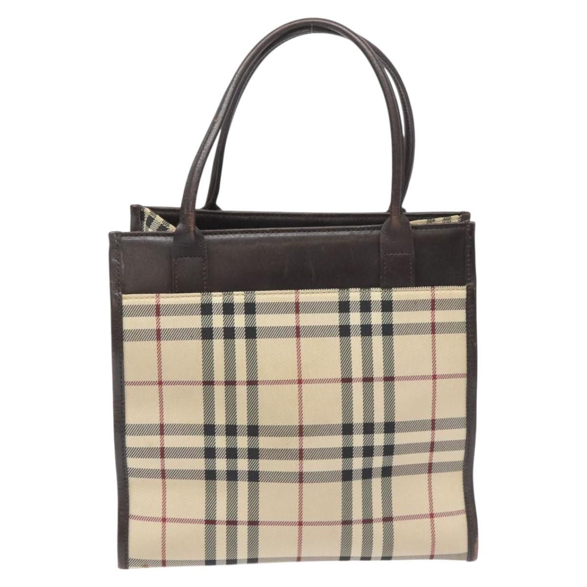 Burberry Burberry Nova Check Hand Bag Nylon Leather Beige Silver Size ONE SIZE - 2 Thumbnail