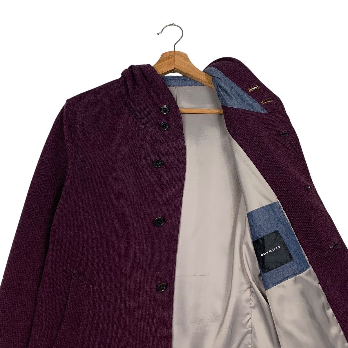 Boycott BOYCOTT Maroon Hooded Casual Jacket #2274-C101 Size US S / EU 44-46 / 1 - 11 Thumbnail
