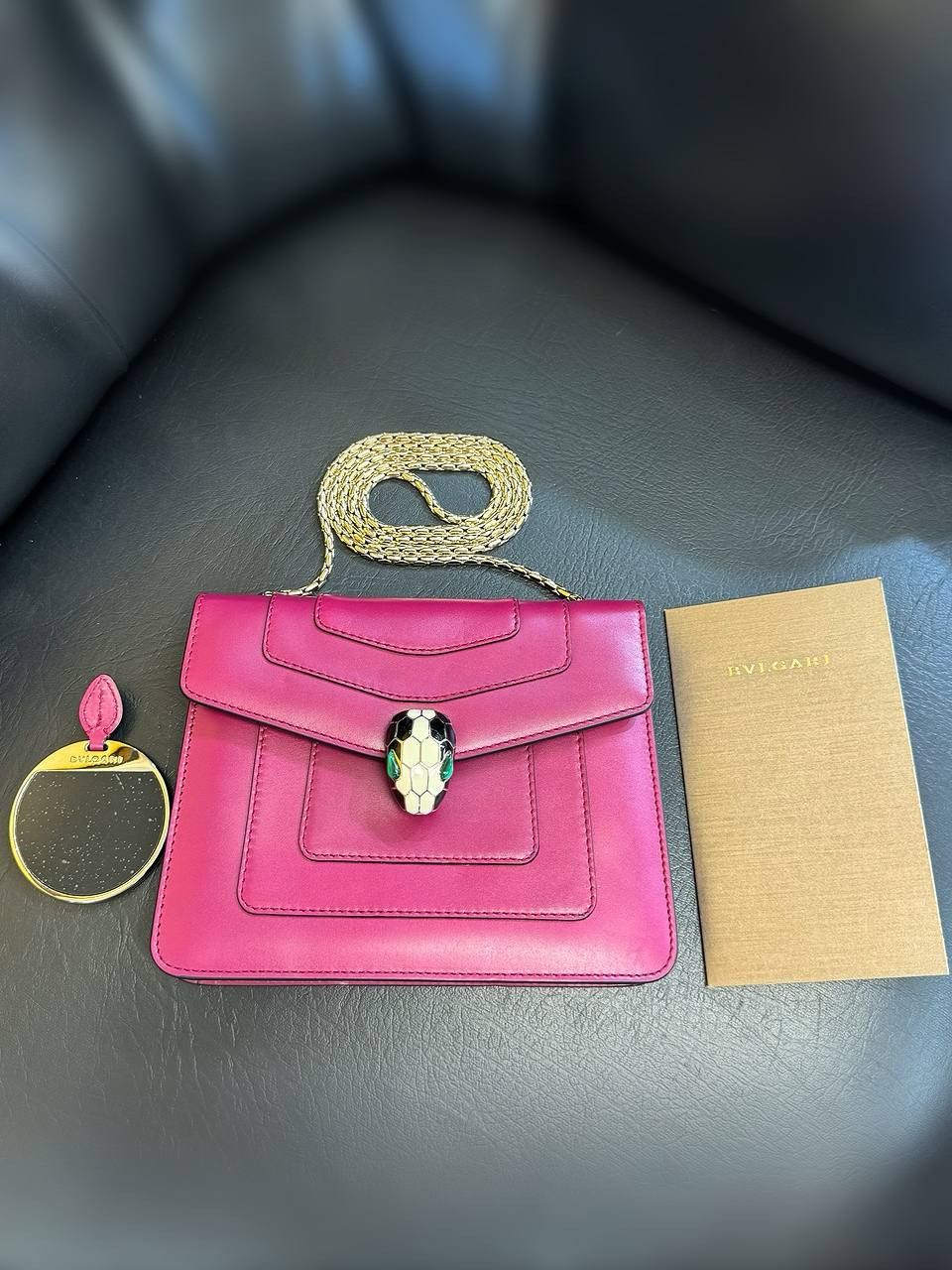 Bvlgari Serpenti Forever Square Crossbody Purple Shoulder