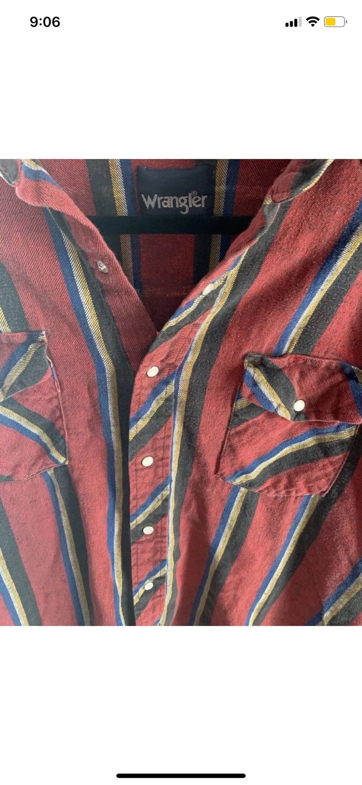 Wrangler VTG Wrangler Large Pearl Snap On Red Stripes Size US L / EU 52-54 / 3 - 5 Thumbnail