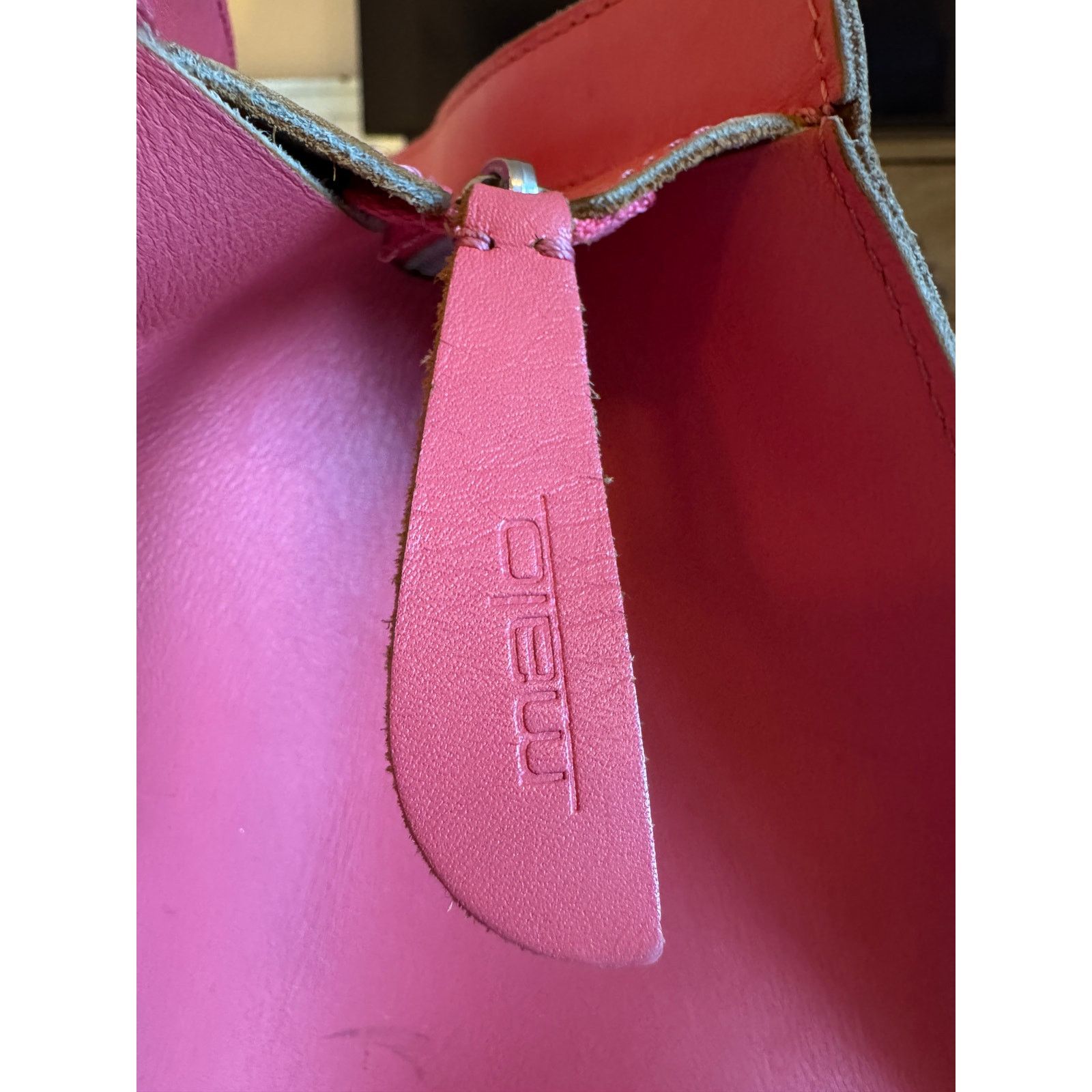 Malo Malo Pink Leather Bag with Tan Suede Interior Handbag Size ONE SIZE - 5 Thumbnail
