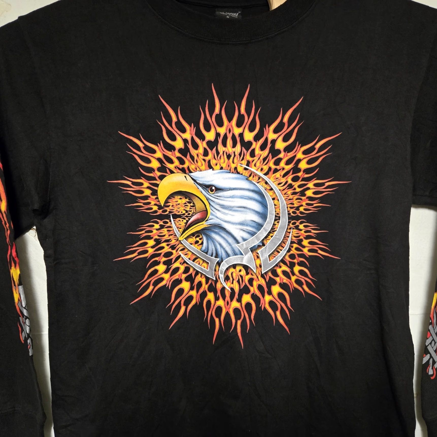 Yeezy VINTAGE Thunder Clothing T-Shirt Mens Medium Orange Flame Eagle Y2K 2000s Long Sleeve Skater Shirt Size US M / EU 48-50 / 2 - 5 Thumbnail