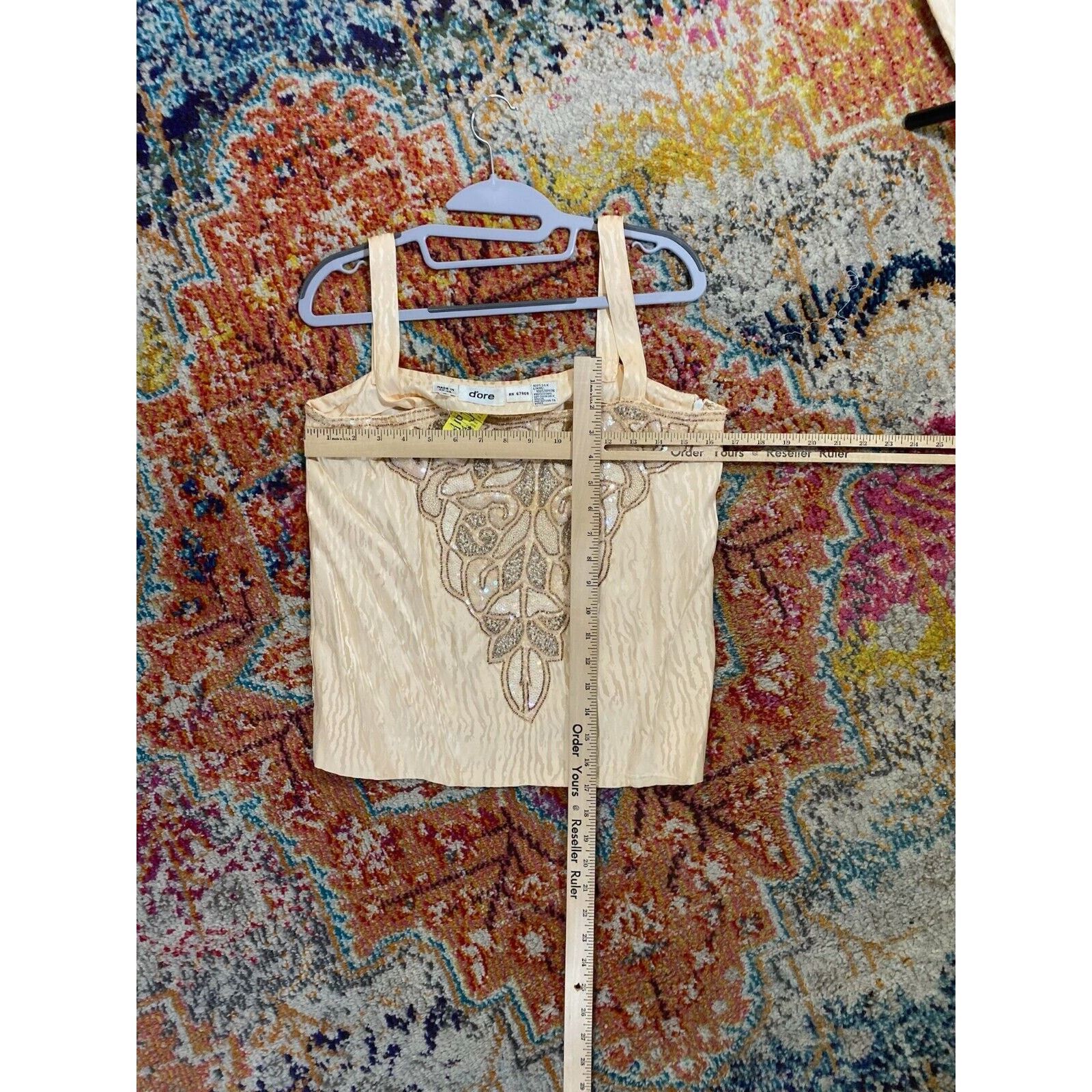 Vintage Vintage D'ore Women's 3 Piece Embroidered Peach Skirt Set Size M / US 6-8 / IT 42-44 - 6 Thumbnail