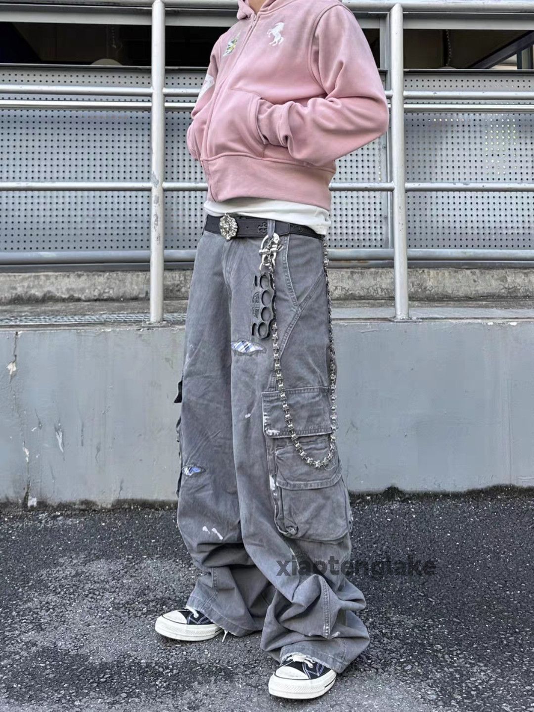 Vintage xtl vintage wide Leg faded utility hiphop cargo pants Size US 32 / EU 48 - 3 Thumbnail