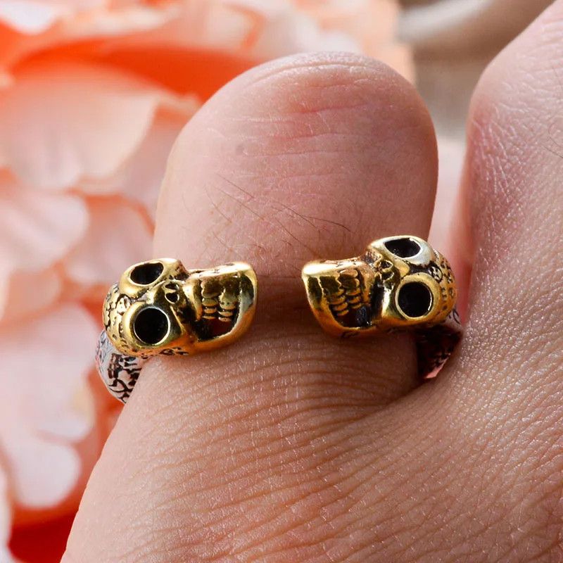 Designer × Jewelry Retro Skull Head Ring Size ONE SIZE - 6 Thumbnail