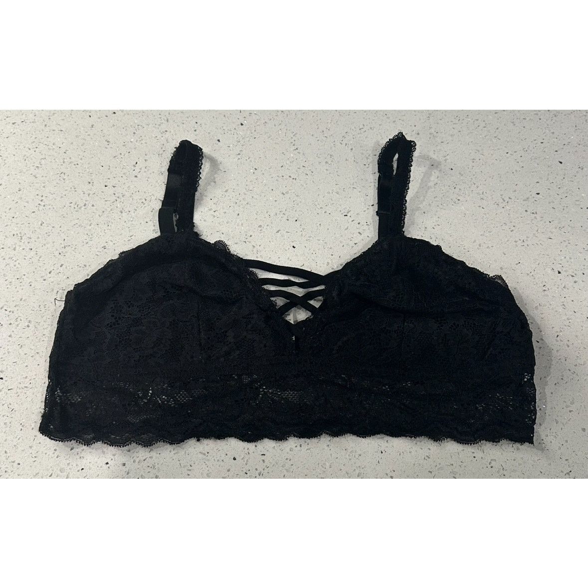 Other MAURICES BRALETTE BRA Black Stretch LACE WIRE FREE Size 1 Size ONE SIZE - 1 Thumbnail