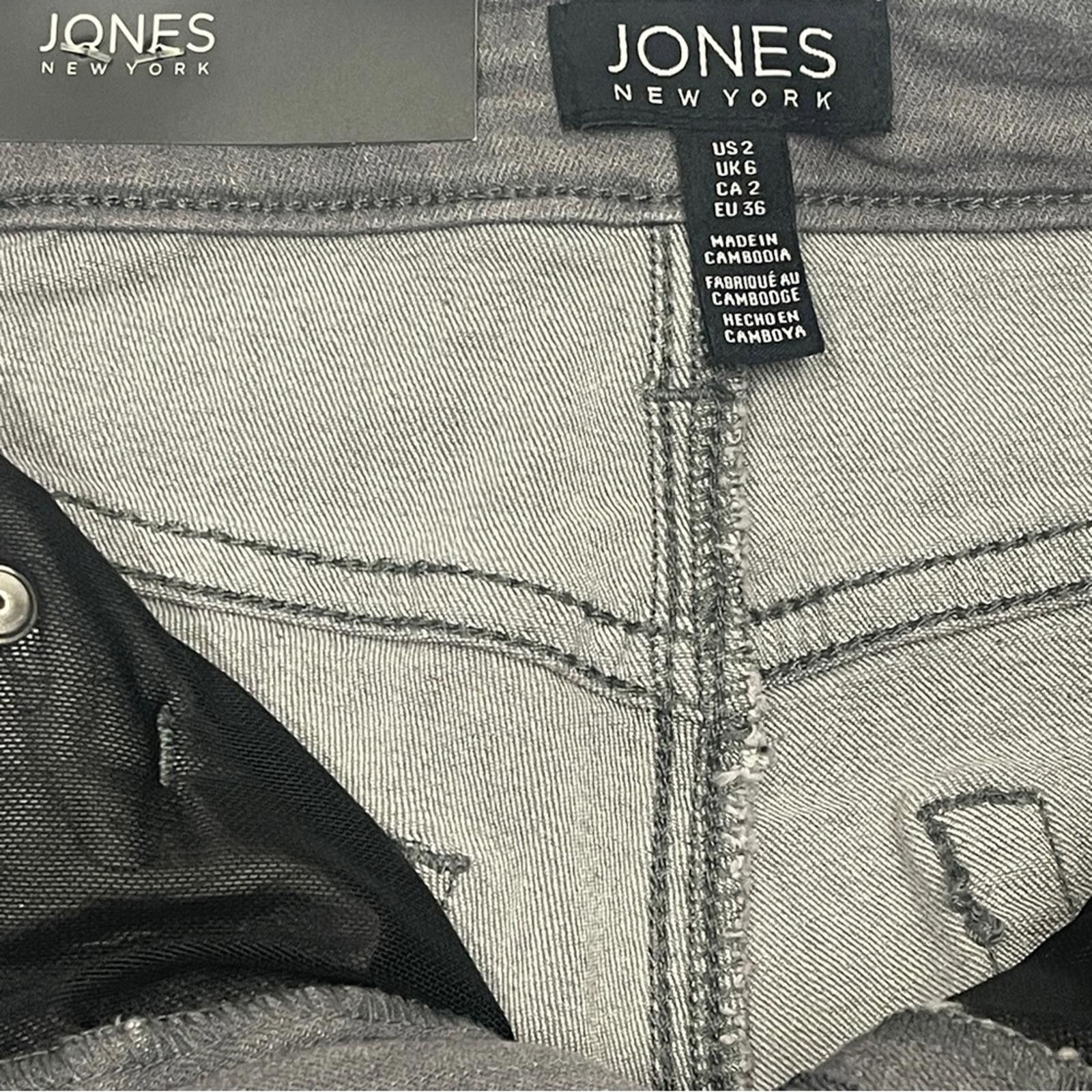 Jones New York Jones NY Luxe Women's Gray Straight Jeans size 2 NWT Size 26" / US 2 / IT 38 - 6 Thumbnail