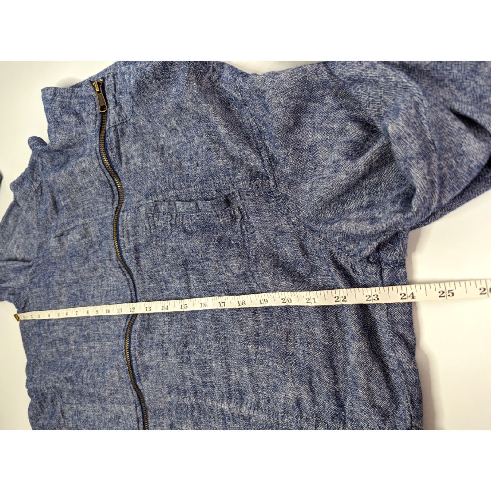 Old Navy Old Navy Women's Linen Blend Utility Jacket Adjustable Waist Chambray Blue Sz XL Size XL / US 12-14 / IT 48-50 - 6 Thumbnail