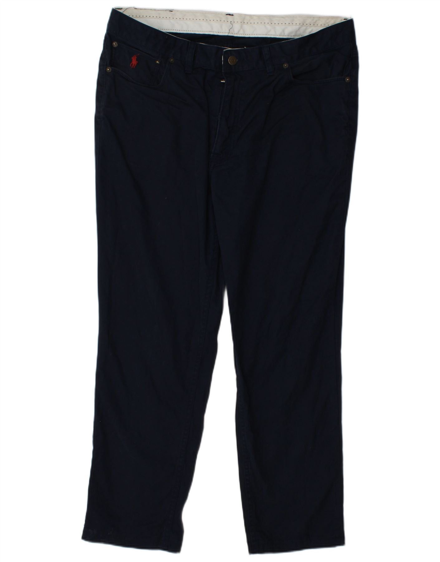Polo Ralph Lauren Mens Slim Casual Trousers W38 L27 Navy Blue Cotton Size US 38 / EU 54 - 1 Thumbnail