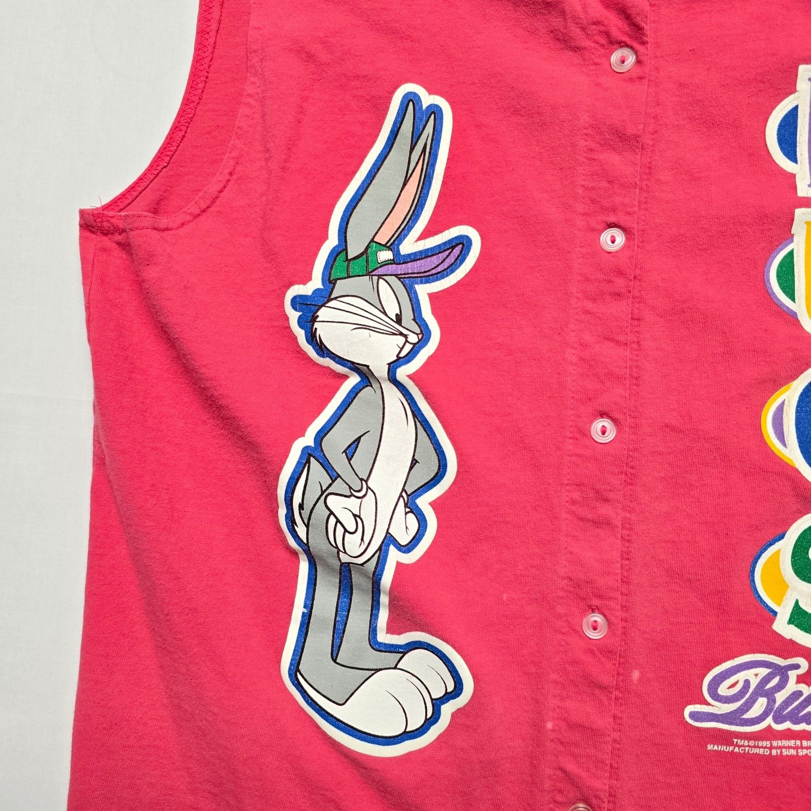 Vintage Vintage Looney Tunes Bugs Bunny Sleeveless L Pink Shirt Size L / US 10 / IT 46 - 3 Thumbnail