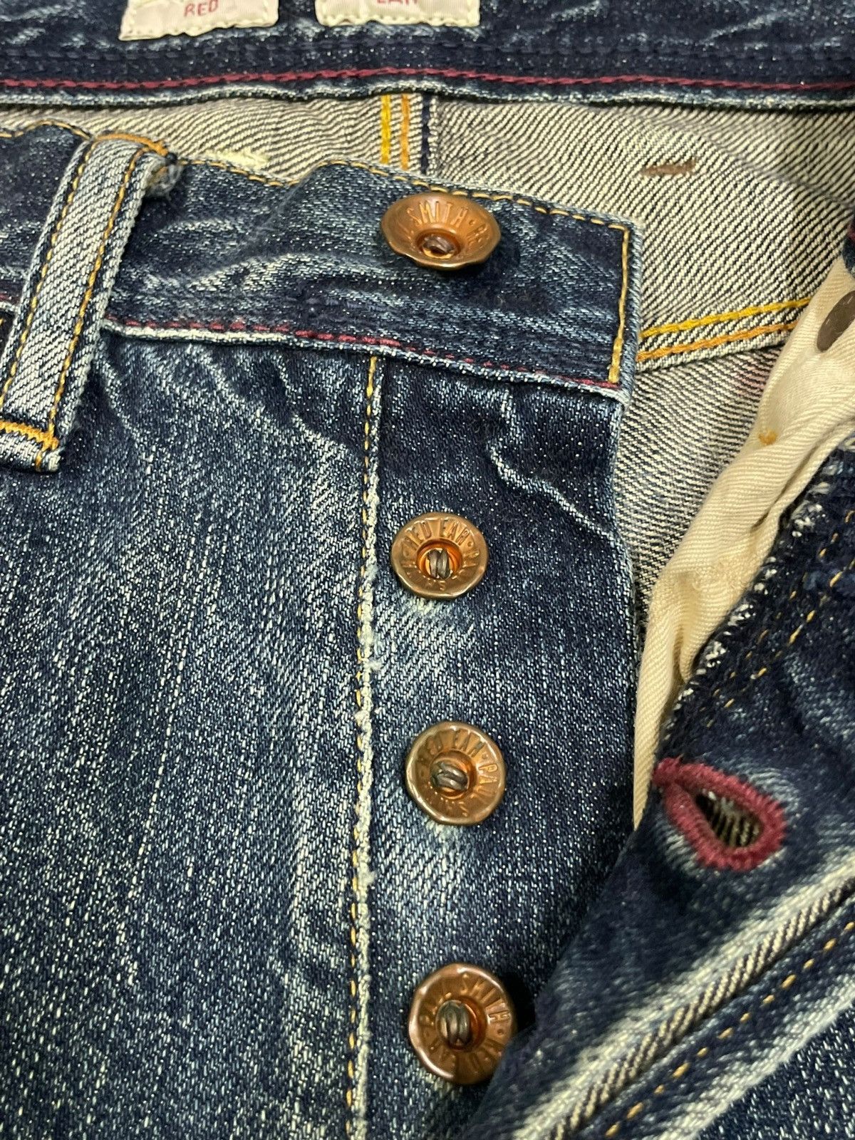 Paul Smith Paul Smith Red Ear Crazy Denim Selvedge Red Devil Torn Jeans Size US 30 / EU 46 - 11 Thumbnail