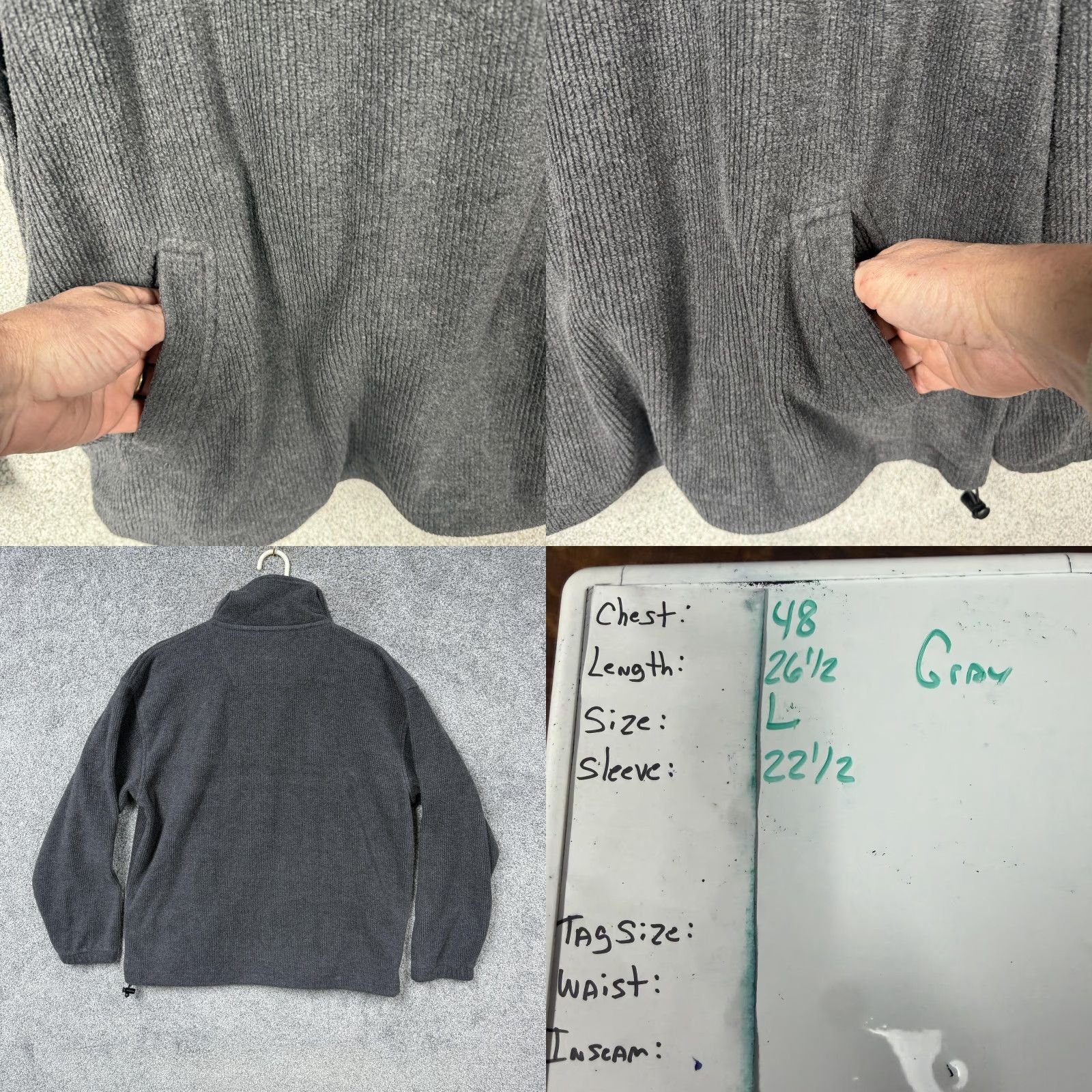 Fila FilaSport The Collection Jacket Mens L Gray 1/4 Zip Fleece Pullover Athletic Outdoor Casual Activewear Winter Size US L / EU 52-54 / 3 - 8 Thumbnail