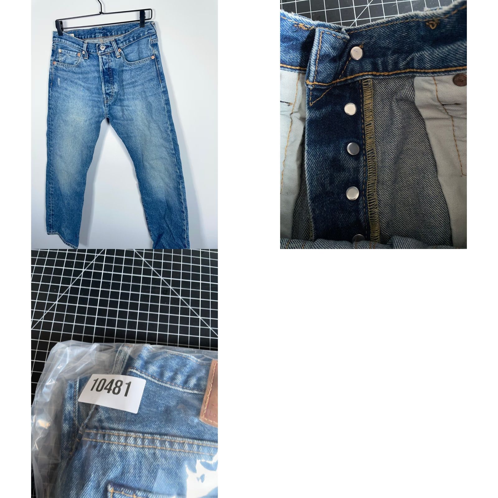 Levi's Levi's 501 Jeans Men's Blue Denim Button Fly Big E 32 x 30 (Fit 31 x 28) Medium Fabric Wash Size US 31 - 10 Thumbnail