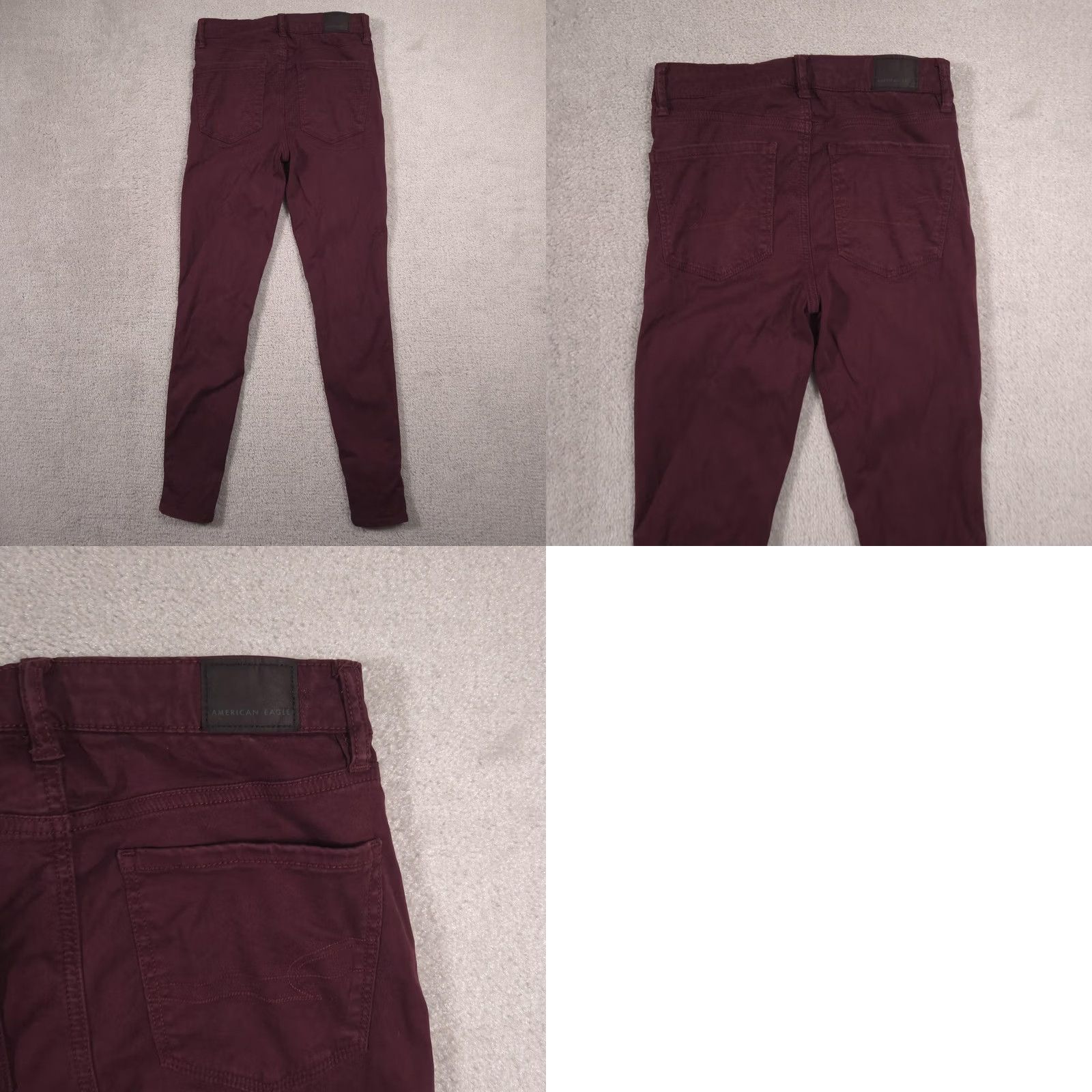 American Eagle Outfitters American Eagle Hi-Rise Jeans Womens 2 Red Dark Wash Skinny Stretch Denim Size 26" / US 2 / IT 38 - 9 Thumbnail