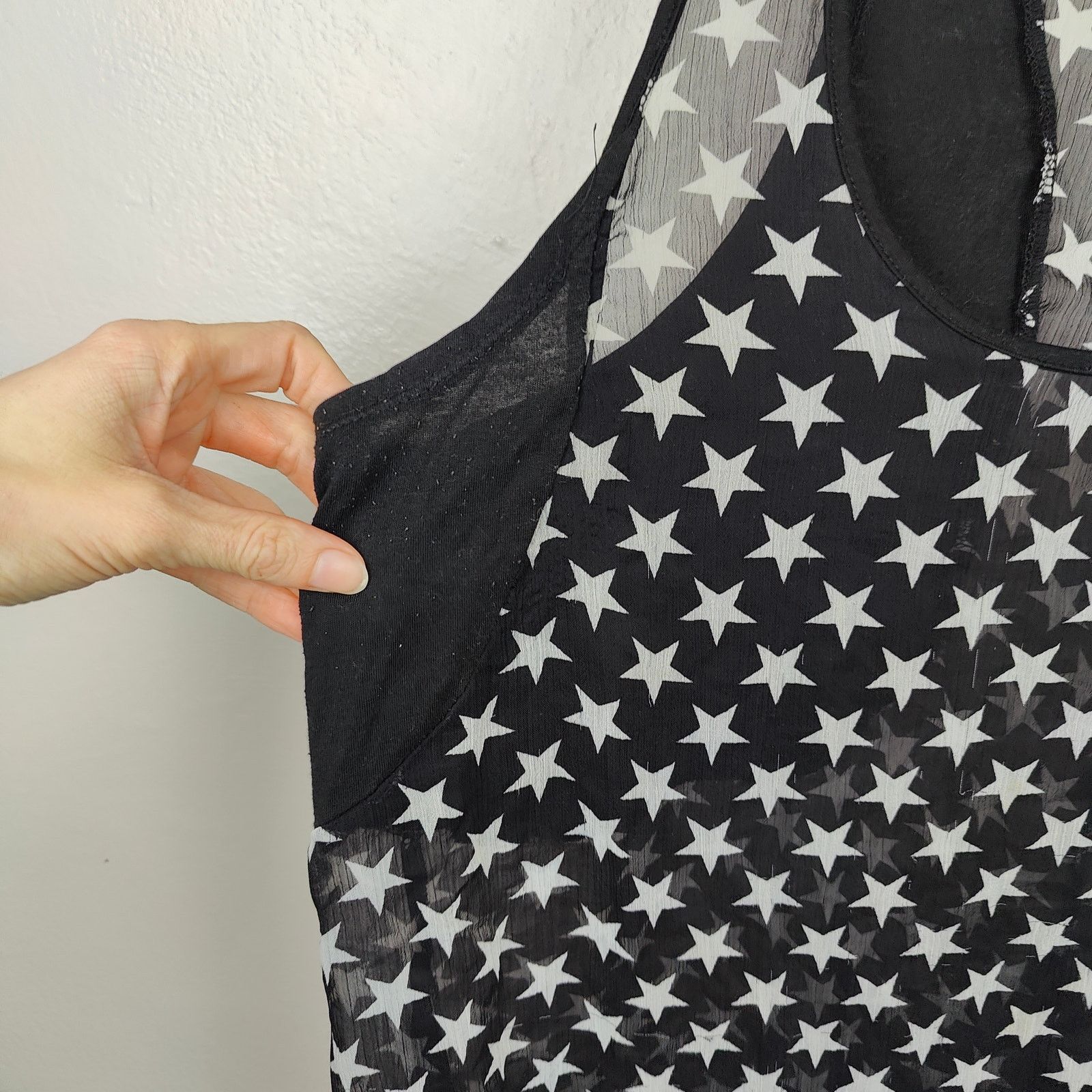 Other Vintage Y2K Royal Bones Sheer Tank Top Size XL Black White Size XL / US 12-14 / IT 48-50 - 3 Thumbnail