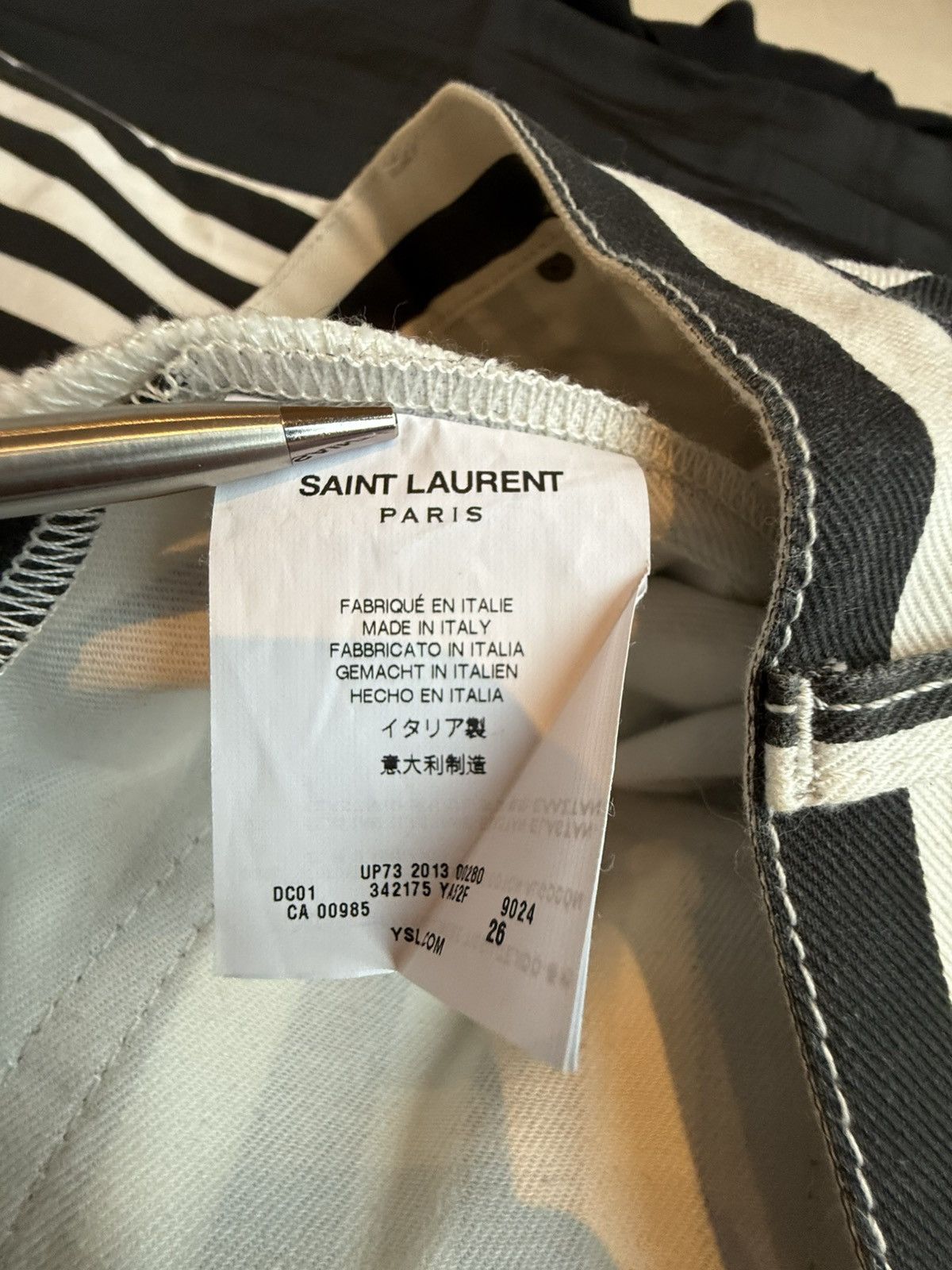 Saint Laurent Paris SS14 Saint Laurent black white skinny jeans Hedi Slimane 26 Size US 26 / EU 42 - 16 Thumbnail