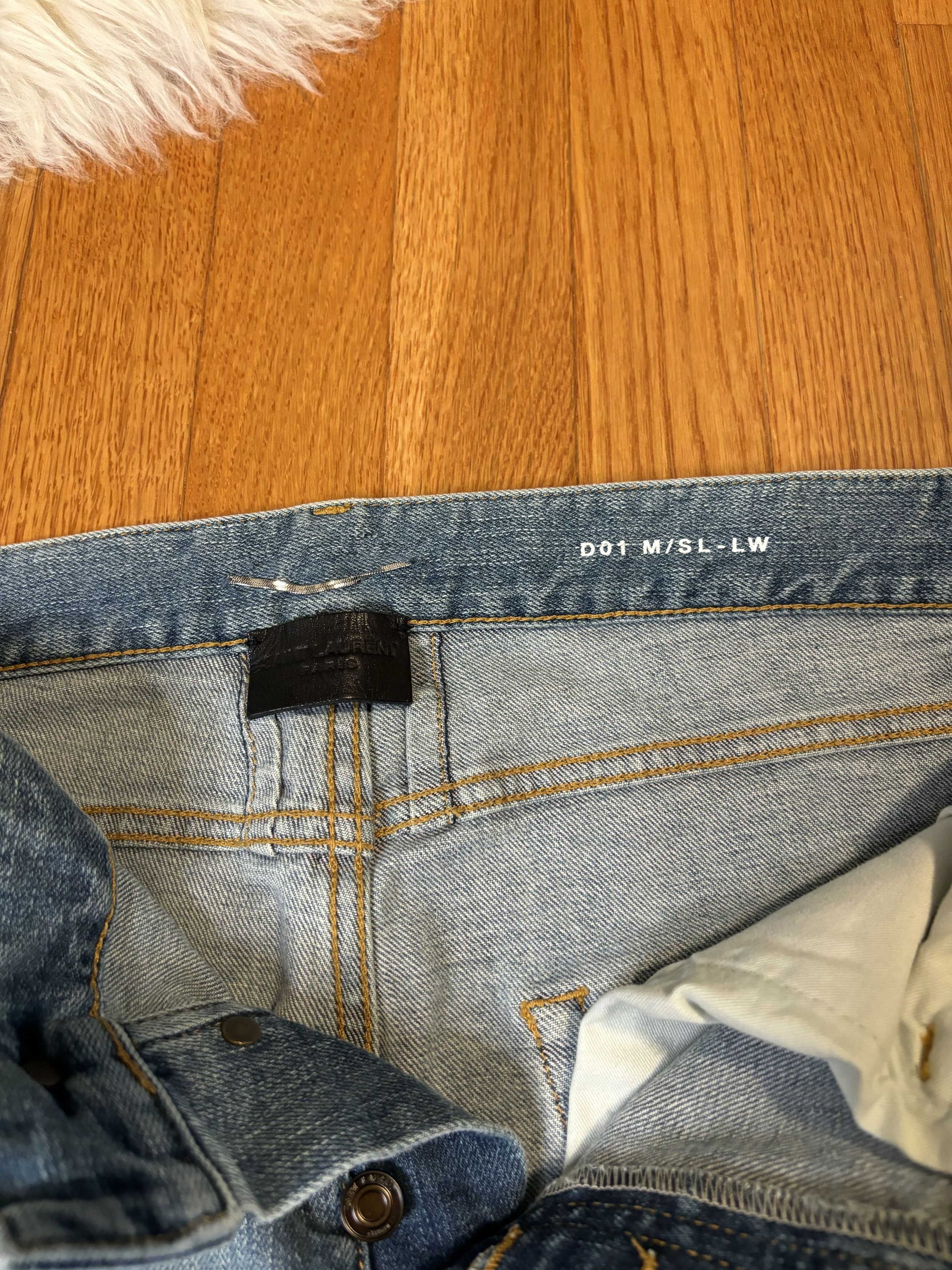 Saint Laurent Paris SS16 "SURF SOUND" BLOWOUT AND PATCHED JEANS HEDI SLIMANE Size US 31 - 3 Thumbnail