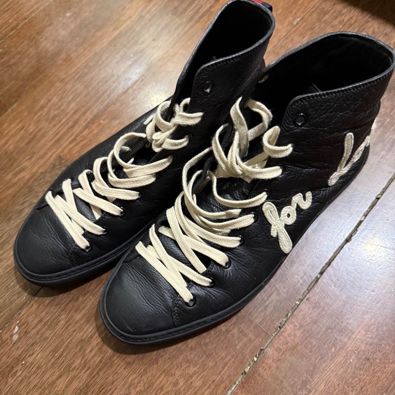 Gucci Black Patterned High-Top Sneakers