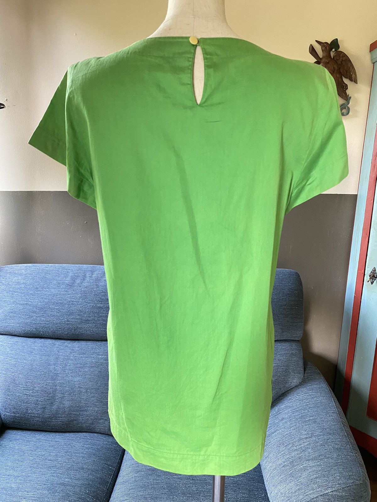Yves Saint Laurent YVES SAINT LAURENT YSL Bright Green Satin Blouse Size S / US 4 / IT 40 - 2 Thumbnail