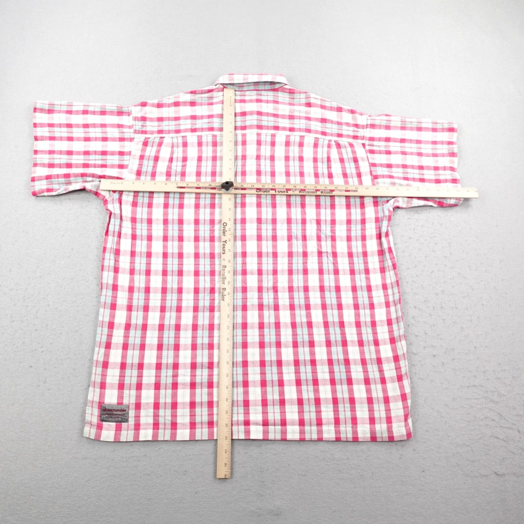 Abercrombie & Fitch VINTAGE Abercrombie Shirt Medium Pink Plaid Flannel The Big Shirt Oversized 90s Mens Size US M / EU 48-50 / 2 - 5 Thumbnail