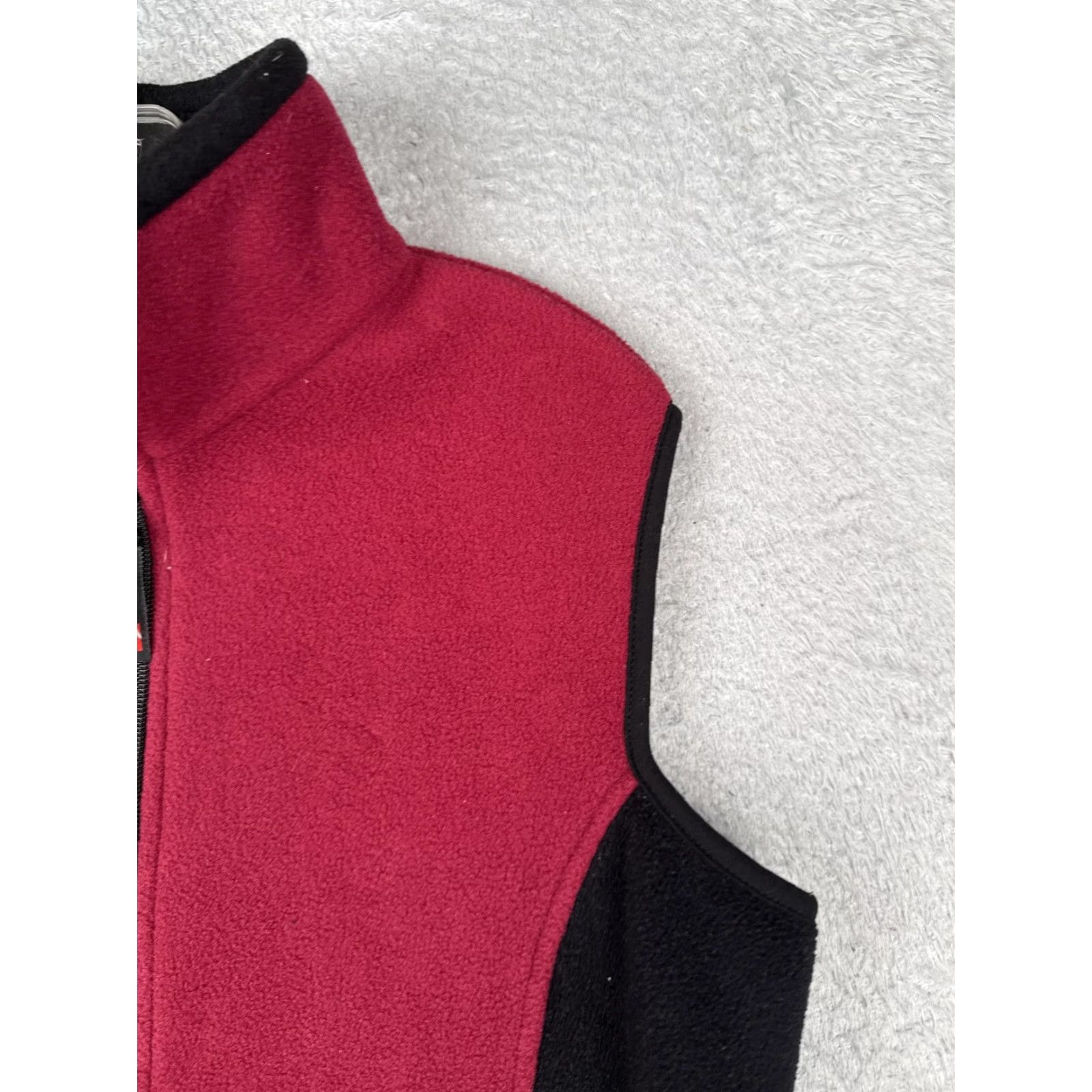 Vintage Alpine Design Vest Women L Red Black Fleece Full Zip Outdoor Hiking Polartec Size L / US 10 / IT 46 - 5 Thumbnail