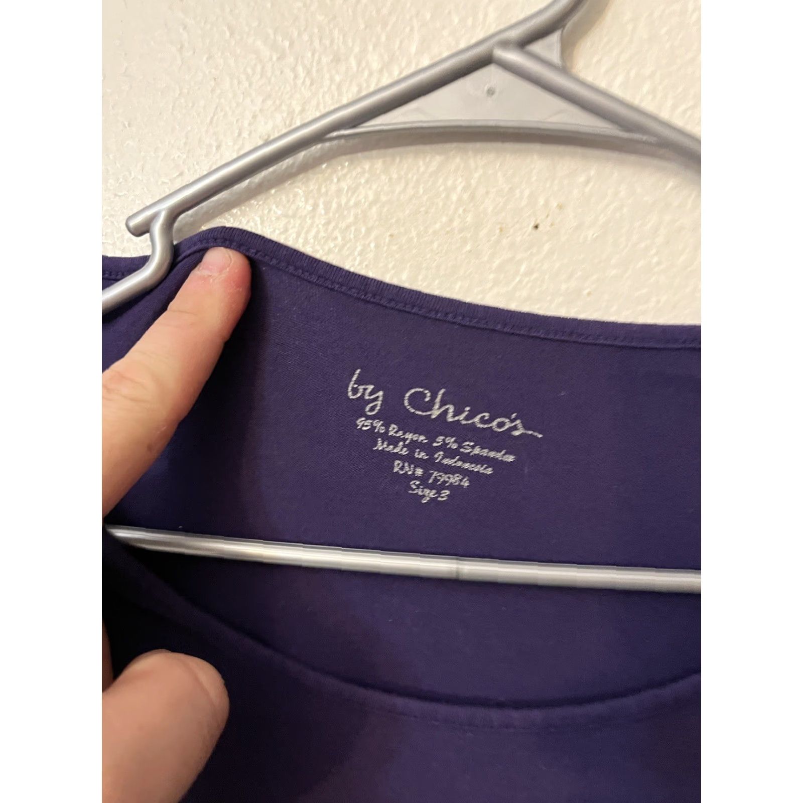 Vintage Chicos Sweater Womens 3 US Purple Solid Knit Long Sleeve Pullover Casual Travel Fall Winter Spring Knit Shirt Womens Pullover 3 Purple Size XS / US 0-2 / IT 36-38 - 2 Thumbnail